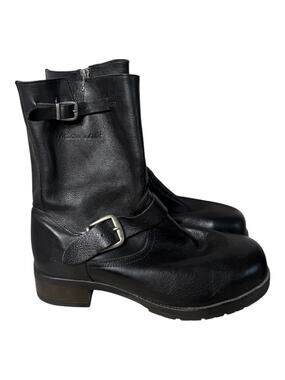 Mellow Walk Vanessa Black Leather Steel Toe Motorcycle Engineer Boots 8 Women’s